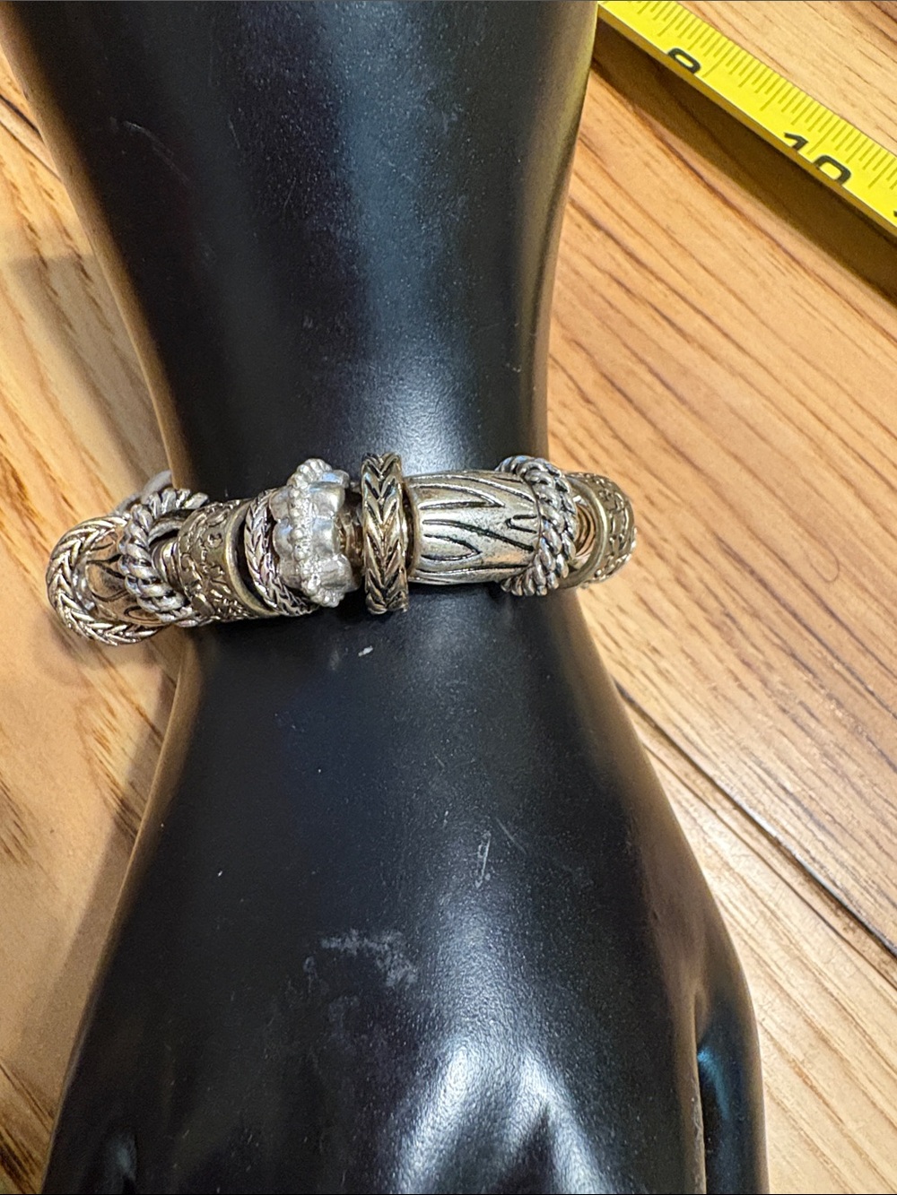 Premier Designs Silver-Tone Ornate Bead Bracelet